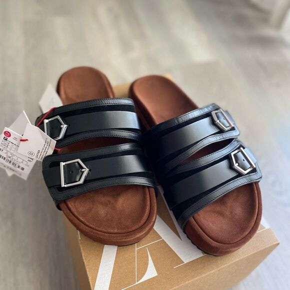 Zara SNDL PLN PL SRPLS 6.5 sandals flats - Picture 1 of 6